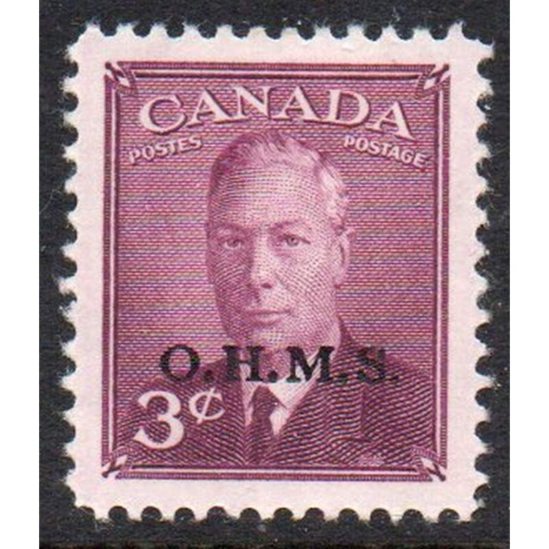 Canada Sc O14 1950 3 c G VI OHMS overprint Official stamp mint