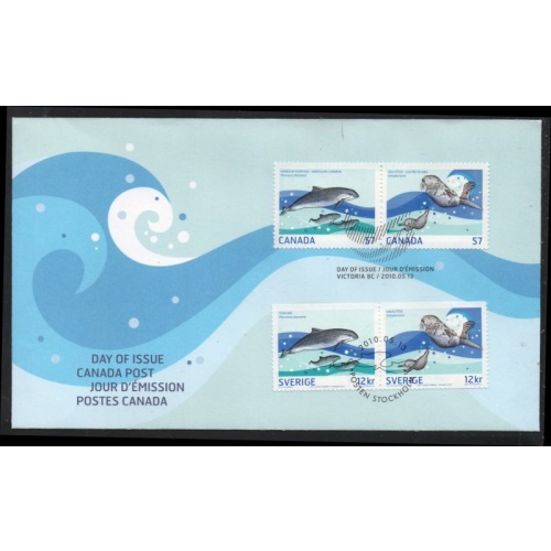 Canada Sc 2387c-d 2010 Northern Marine Life FDC  joint with Sweden