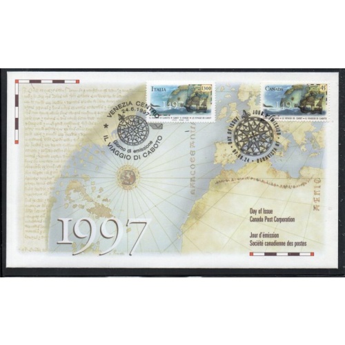 Canada Sc 1649 1997 FDC Cabot's Voyage joint with Italy