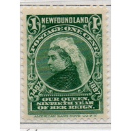 Newfoundland Sc 61 1897 1 c green Victoria stamp mint  NH