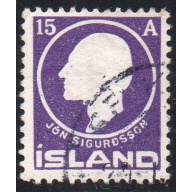 Iceland Sc 90 1911 15 aur violet Sigurdsson stamp used