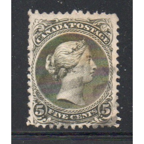 Canada  Sc 26 1875 5c olive green Queen Victoria stamp used
