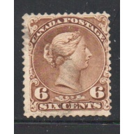 Canada  Sc 27a 1868 6c yellow brown Queen Victoria stamp used