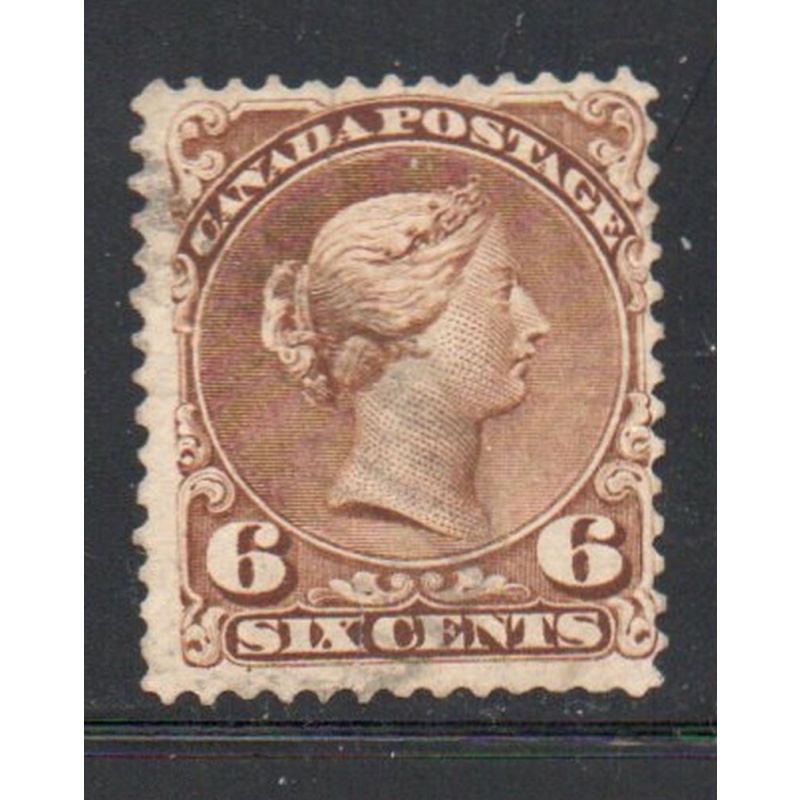 Canada  Sc 27a 1868 6c yellow brown Queen Victoria stamp used