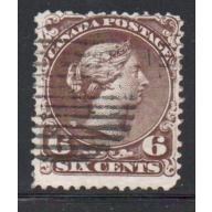 Canada  Sc 27 1868 6c dark brown Queen Victoria stamp used