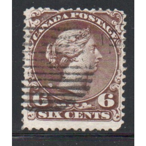 Canada  Sc 27 1868 6c dark brown Queen Victoria stamp used