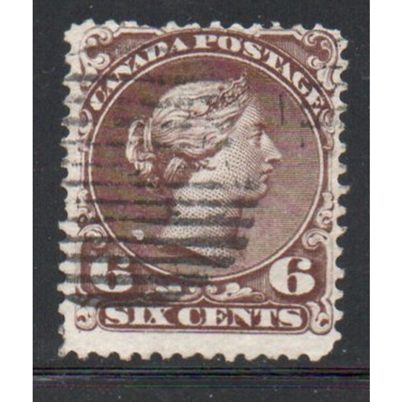 Canada  Sc 27 1868 6c dark brown Queen Victoria stamp used