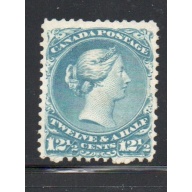 Canada  Sc 28 1868 12 1/2 c blue Queen Victoria stamp used