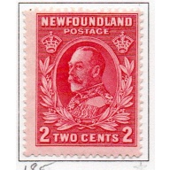 Newfoundland Sc 185 193 2 cent rose George V stamp mint