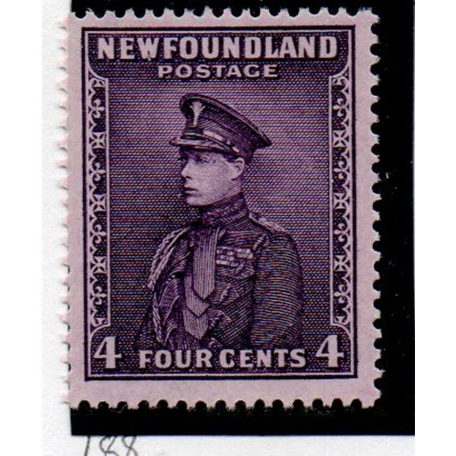 Newfoundland Sc 188 1932 4 cent deep violet Prince of Wales stamp mint NH