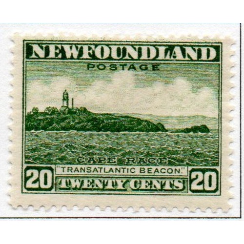 Newfoundland Sc 196 1932 20 cent grey green Cape Race stamp mint
