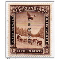 Newfoundland Sc 211 1933 L & S Post overprint on 15 c Airmail stamp  mint