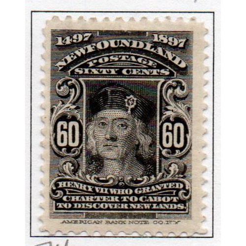 Newfoundland Sc 74 1897 60 c black Henry VII stamp mint