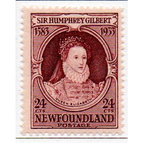 Newfoundland Sc 224 1933 24c Queen Elizabeth I stamp  mint