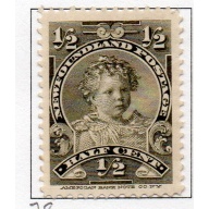 Newfoundland Sc 78 1897 1/2 c Edward VII as Baby  stamp mint