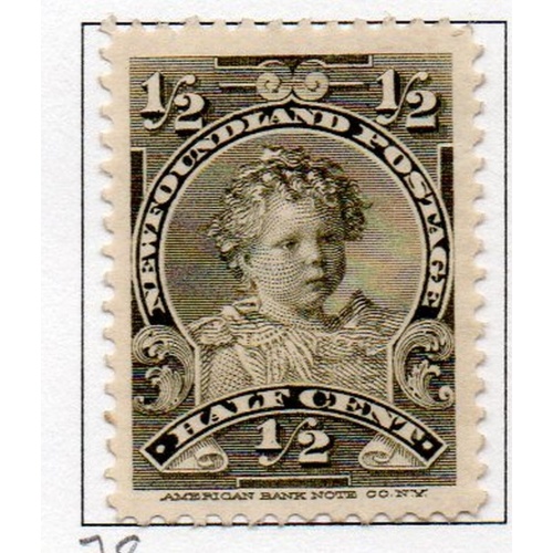 Newfoundland Sc 78 1897 1/2 c Edward VII as Baby  stamp mint