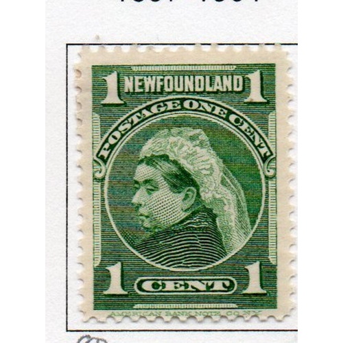 Newfoundland Sc 80 1898 1 c yellow green Victoria  stamp mint