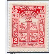 Newfoundland Sc 8 1910 2 c Coat of Arms stamp mint
