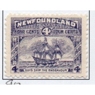 Newfoundland Sc 90 1910 4c  Guy's Ship Endeavour stamp mint