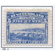 Newfoundland Sc 91 1910 5c  View of Cupids stamp mint