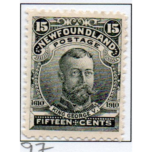 Newfoundland Sc 97 1910 15c  King George  V stamp mint