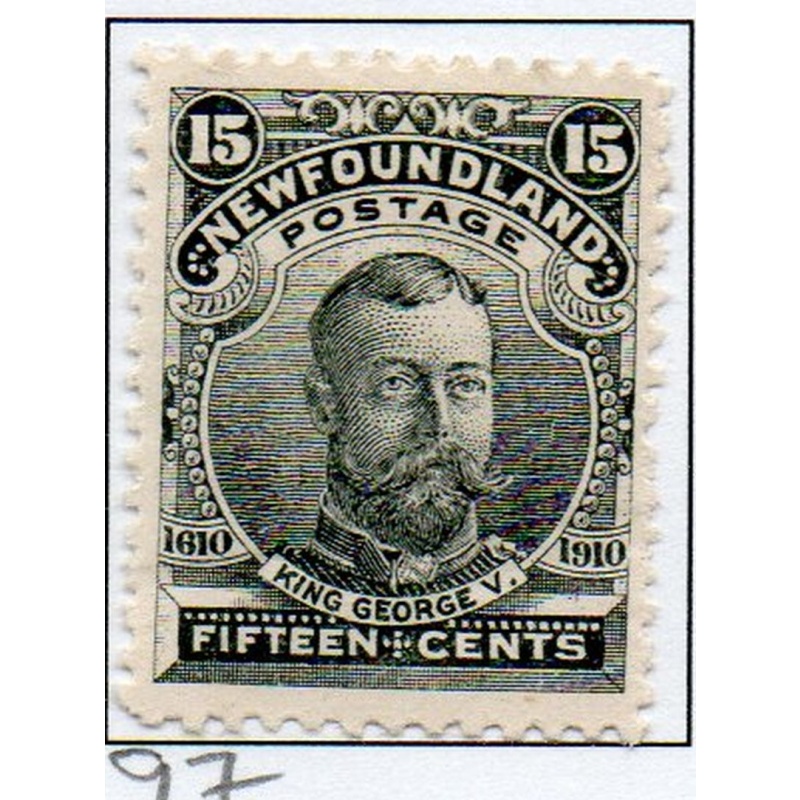 Newfoundland Sc 97 1910 15c  King George  V stamp mint