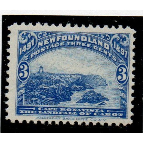 Newfoundland Sc 63 1897 3 c ultramarine Cape Bonavista stamp mint  NH