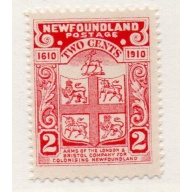 Newfoundland Sc 88a 1910 2 c Coat of Arms stamp mint perf 12 x 14