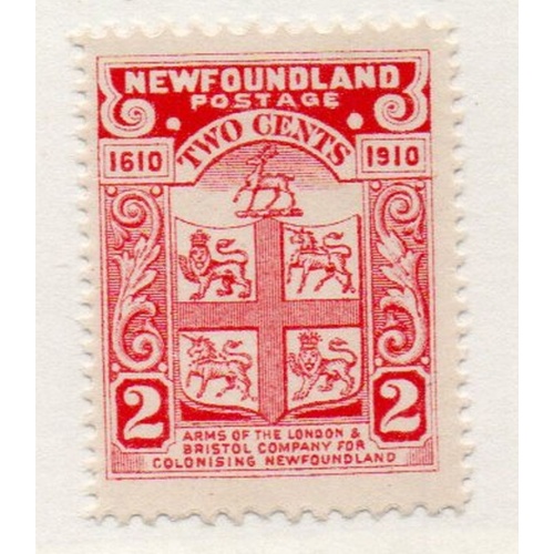 Newfoundland Sc 88a 1910 2 c Coat of Arms stamp mint perf 12 x 14