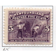 Newfoundland Sc 65 1897 5 c violet Mining stamp mint