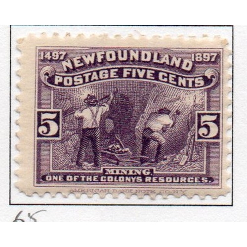 Newfoundland Sc 65 1897 5 c violet Mining stamp mint