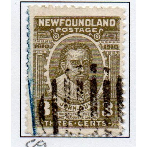 Newfoundland Sc 89 1910 3c John Guy stamp used