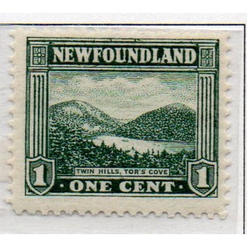 Newfoundland Sc 131 1923 Twin Hills 1 c stamp mint