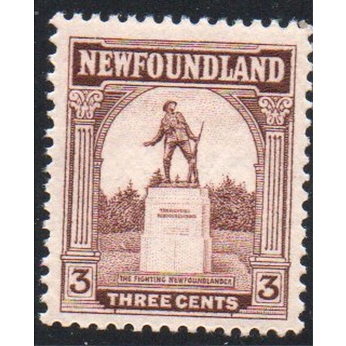 Newfoundland Sc 133 1923 War Memorial 3 c stamp mint NH