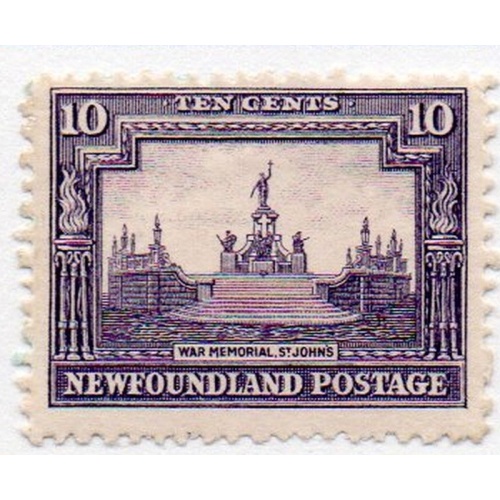 Newfoundland Sc 169 1928 10 c dark violet War Memorial stamp mint