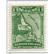 Newfoundland Sc 172 1931 1 c Map watermarked stamp mint