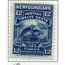 Newfoundland Sc 69 1897 12 c dark blue Ptarmigan stamp mint