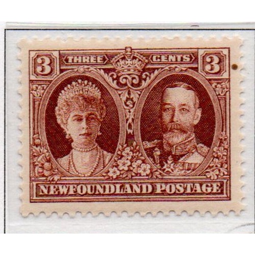 Newfoundland Sc 174 1931 3 c G V & Queen Mary watermarked stamp mint