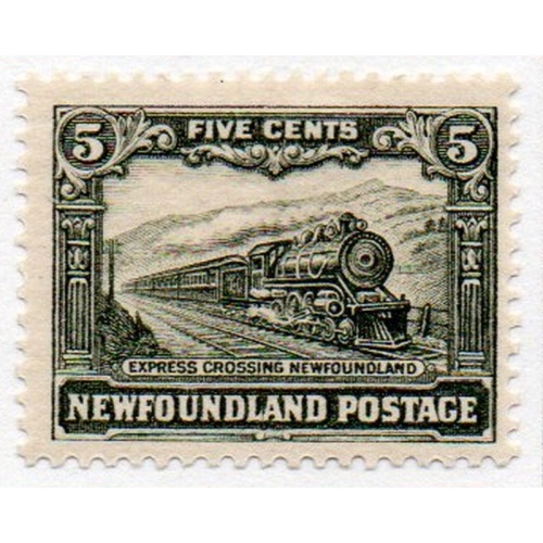 Newfoundland Sc 176 1931 5 c Train watermarked stamp mint