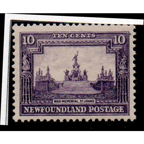 Newfoundland Sc 179 1931 10 c War Memorial watermarked stamp mint