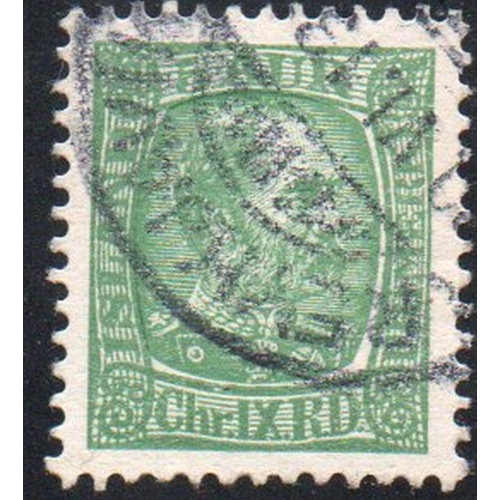 Iceland Sc 36 1902 5 aur yellow green Christian IX stamp used