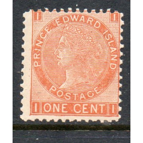 Prince Edward Island Sc 11 1872 1c brown orange Victoria stamp mint