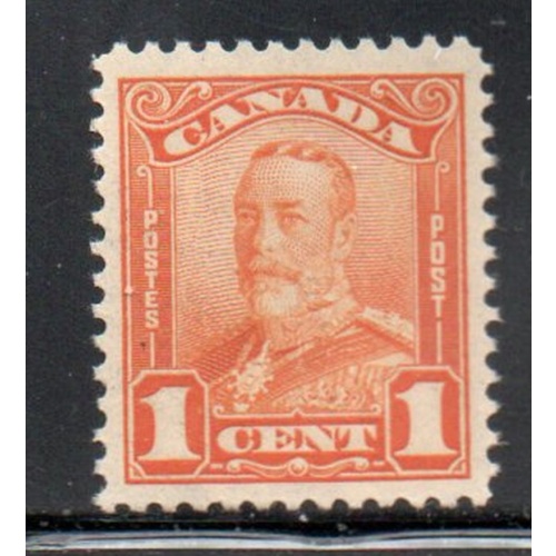Canada Sc 149 1928 1 c orange George V scroll issue stamp mint NH