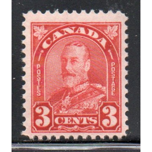 Canada Sc 167 1930 3 c deep red  George V  arch issue stamp mint NH