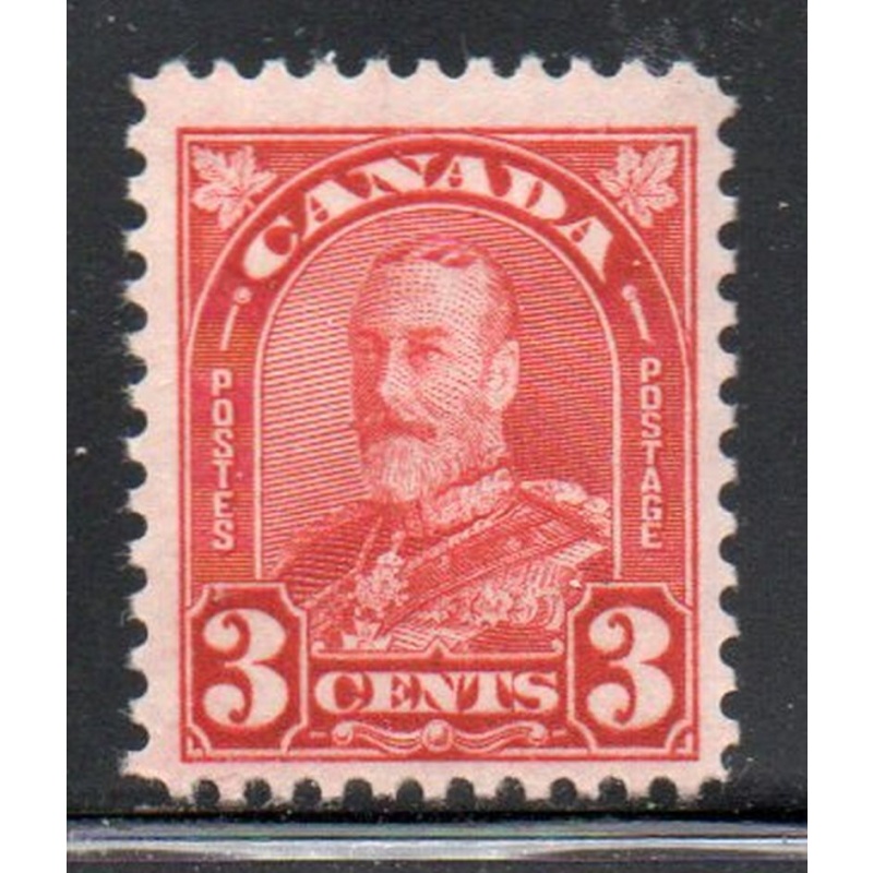 Canada Sc 167 1930 3 c deep red  George V  arch issue stamp mint NH