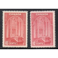 Canada Sc 241 1938 10 c dark carmine & carmine rose stamps mint NH
