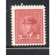 Canada Sc 251 1942  3c dark carmine George VI stamp mint NH