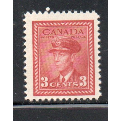 Canada Sc 251 1942  3c dark carmine George VI stamp mint NH