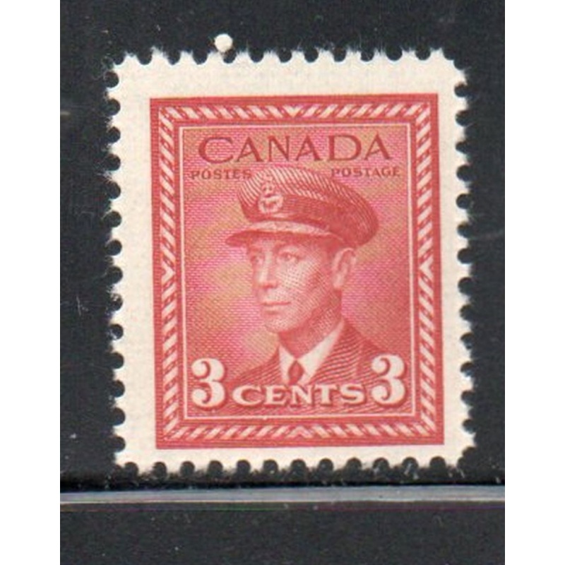 Canada Sc 251 1942  3c dark carmine George VI stamp mint NH