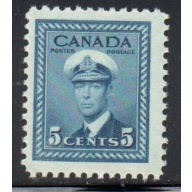Canada Sc 255 1942 5 c deep blue George VI stamp mint NH